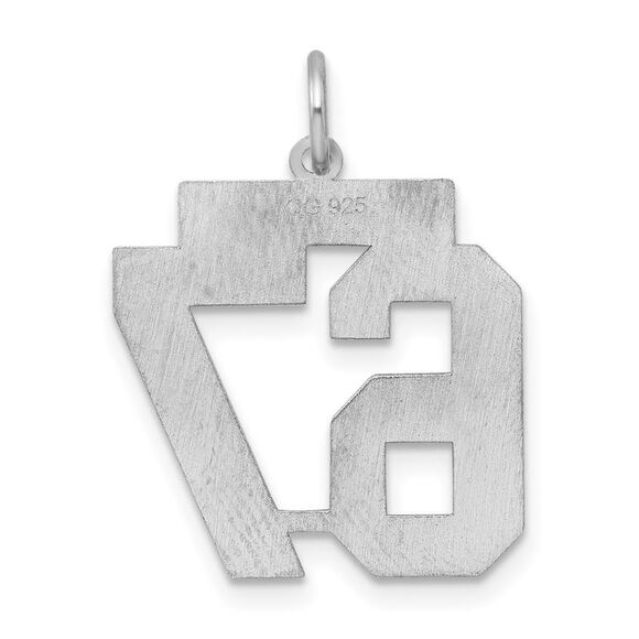 Sterling Silver, Jersey Collection, Medium Number 67 Pendant - Picture 3 of 5